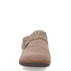 Clearance Clarks Women's , Knit Collar Slipper Clog Taupe