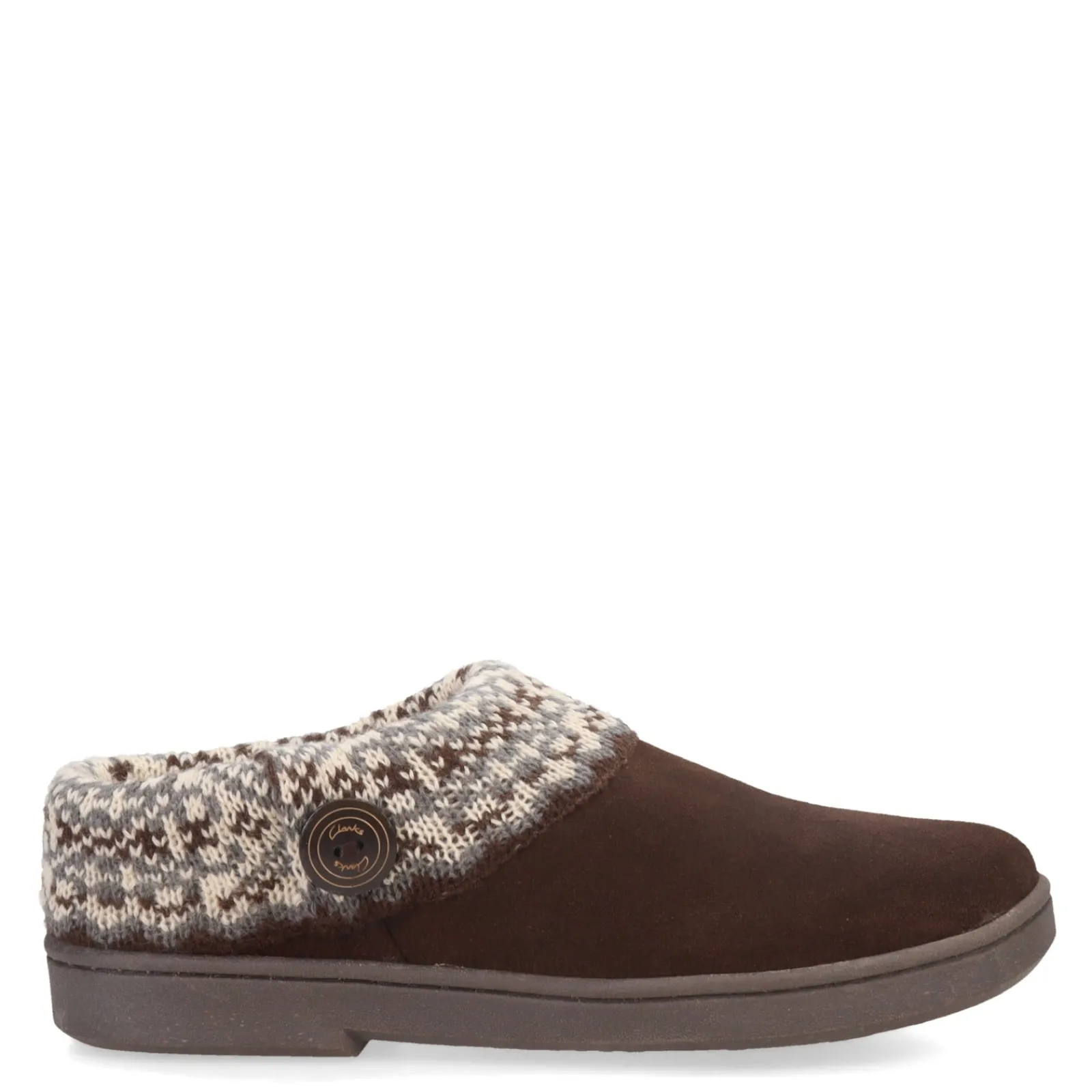 Online Clarks Women's , Knit Collar Slipper Brown