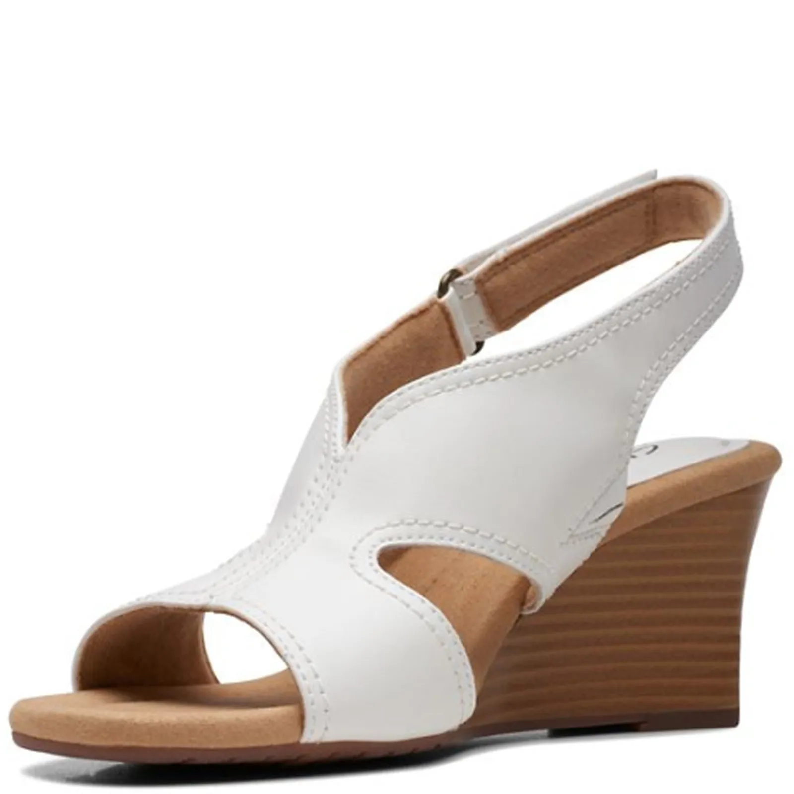 Outlet Clarks Women's , Kyarra Aster Sandal White