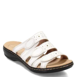Outlet Clarks Women's , Lesia Cacti Slide Sandals White