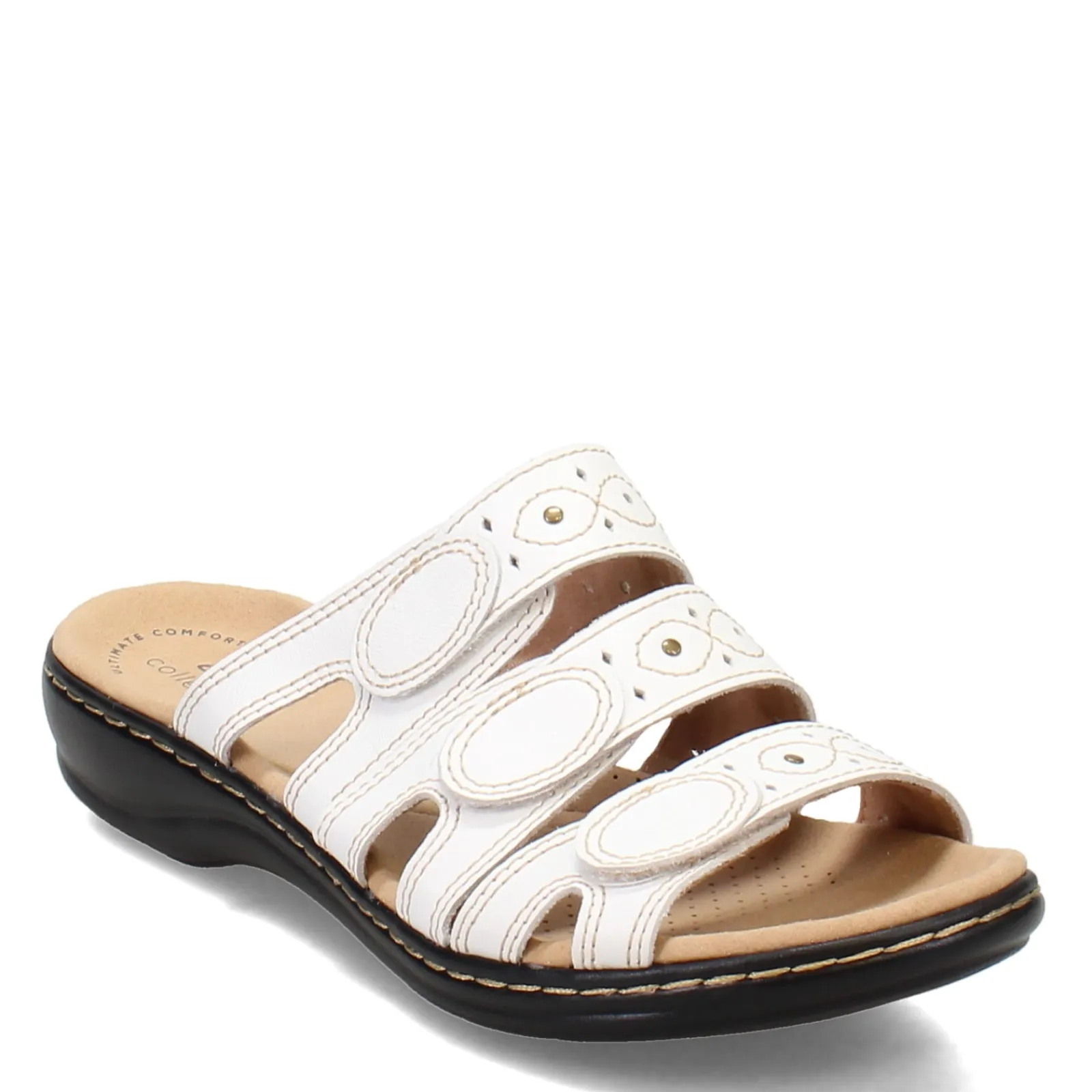 Outlet Clarks Women's , Lesia Cacti Slide Sandals White