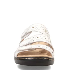 Outlet Clarks Women's , Lesia Cacti Slide Sandals White