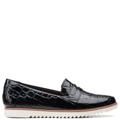 Clarks Women's , Serena Terri Slip-On Black Croco Print
