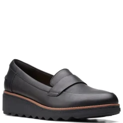 New Clarks Women's , Sharon Gracie Loafer Black Soft