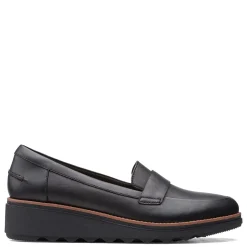 New Clarks Women's , Sharon Gracie Loafer Black Soft