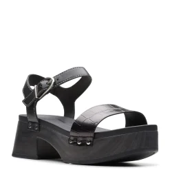 Online Clarks Women's , Sivanne Bay Sandal Black Interest Leather