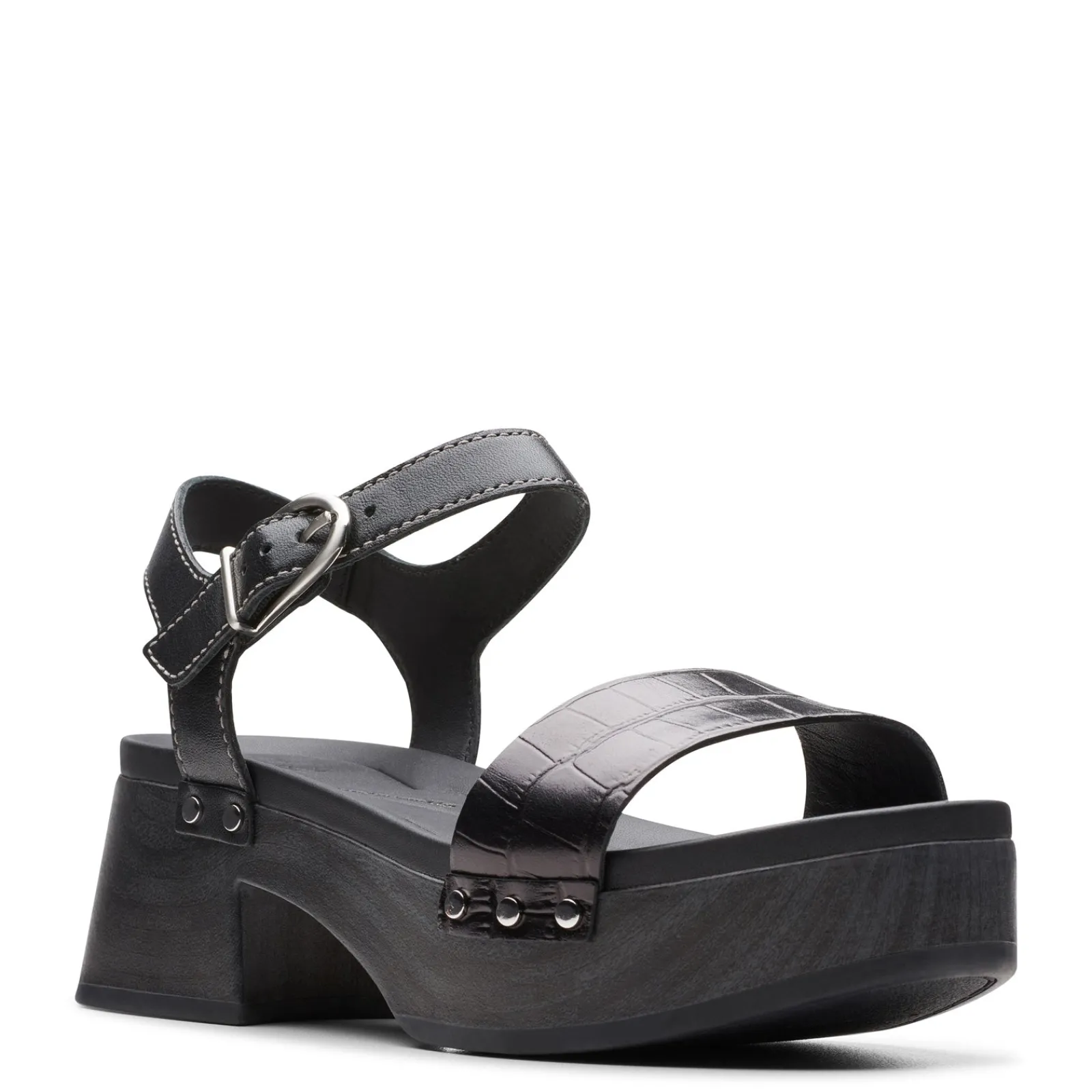 Sale Clarks Women's , Sivanne Bay Sandal Black Interest Leather