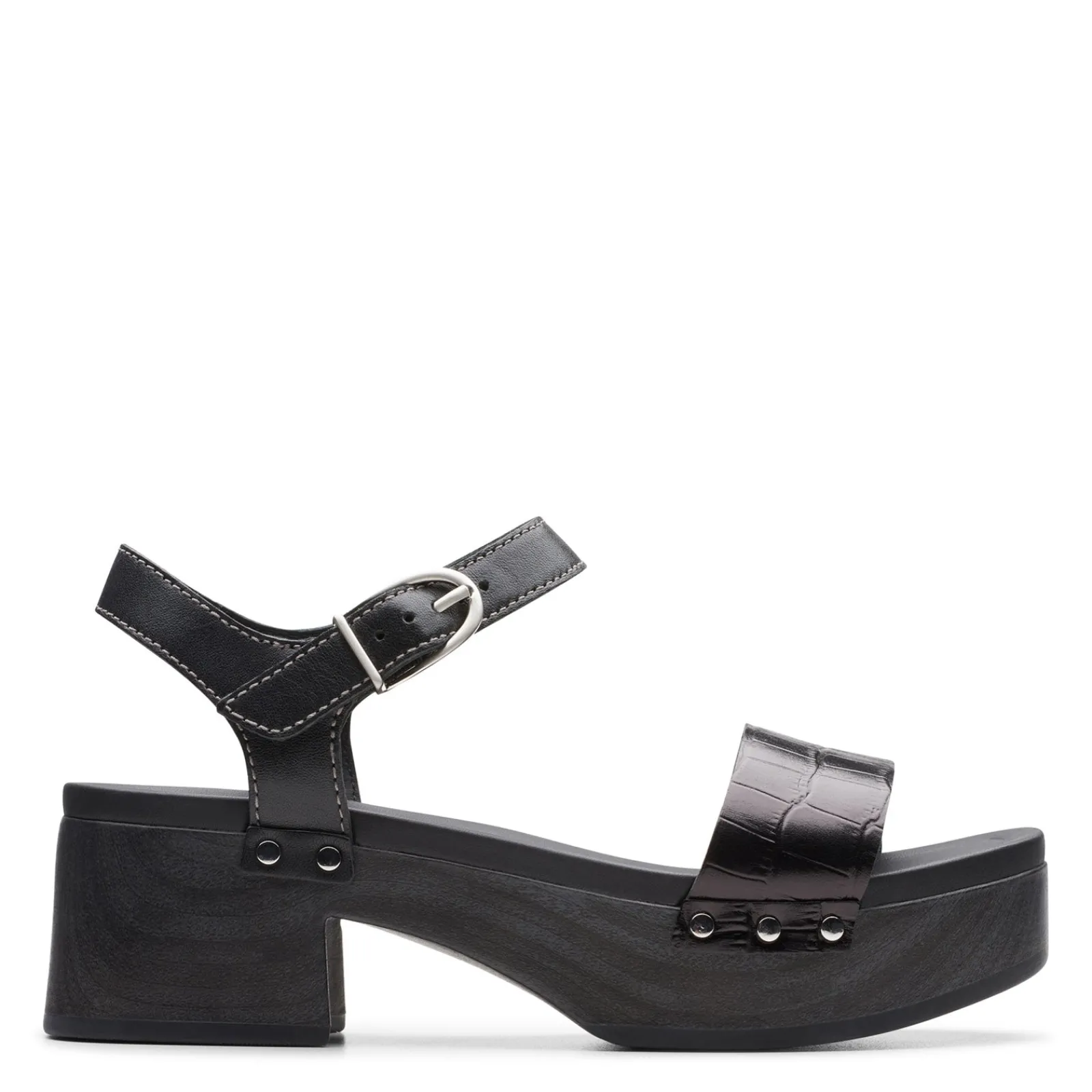 Sale Clarks Women's , Sivanne Bay Sandal Black Interest Leather