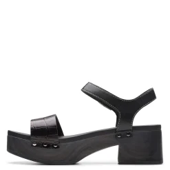 Sale Clarks Women's , Sivanne Bay Sandal Black Interest Leather