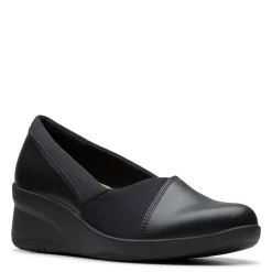 New Clarks Women's , Suttyn Walk Wedge Slip-On Black