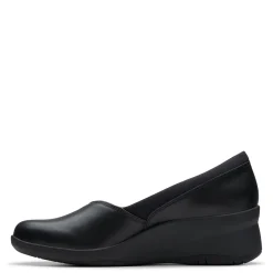 New Clarks Women's , Suttyn Walk Wedge Slip-On Black