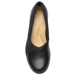 New Clarks Women's , Suttyn Walk Wedge Slip-On Black