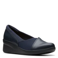 New Clarks Women's , Suttyn Walk Wedge Slip-On Navy