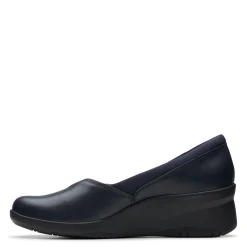 New Clarks Women's , Suttyn Walk Wedge Slip-On Navy