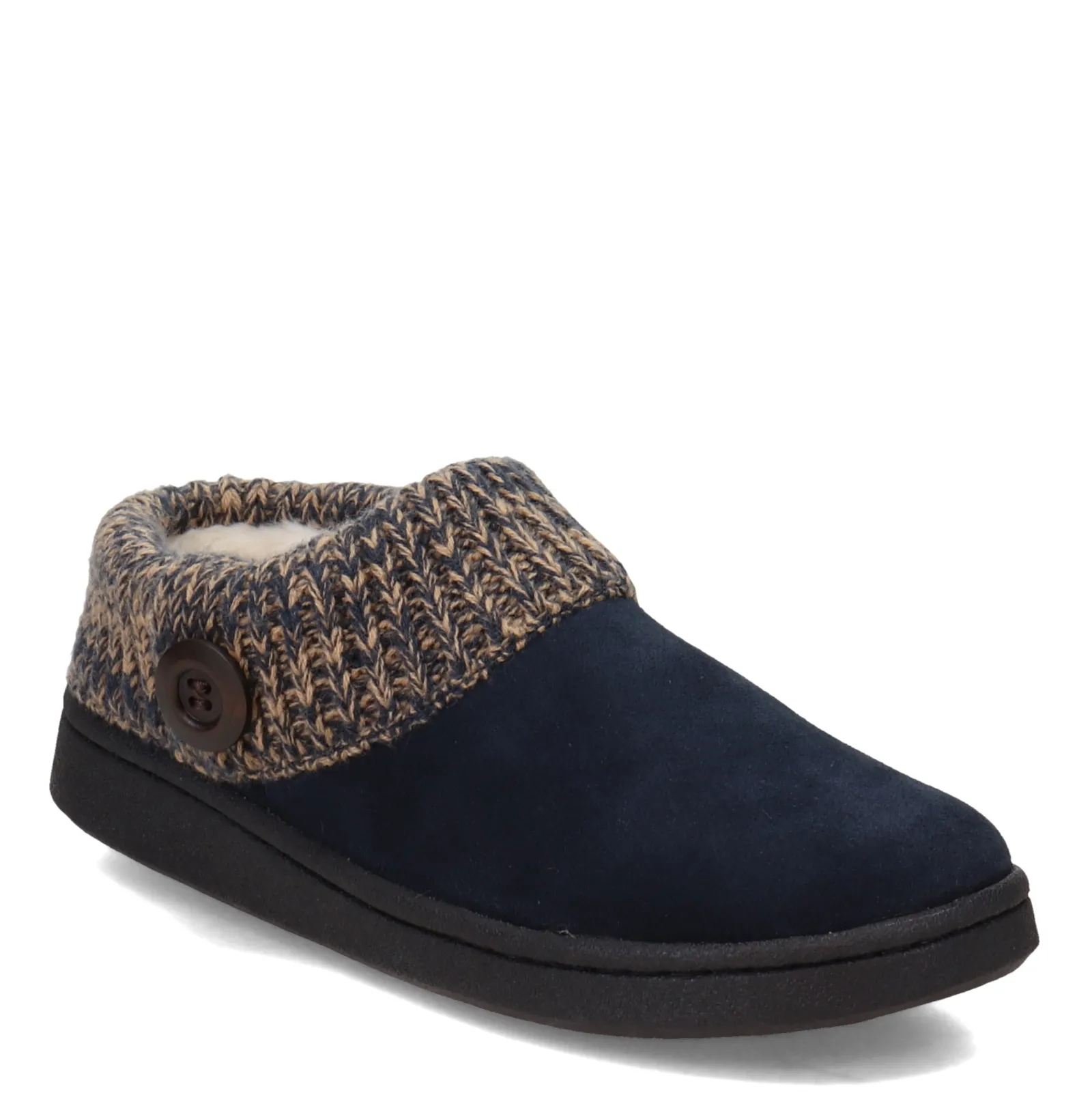 Discount Clarks Women's , Sweater Collar Slipper Clog Navy