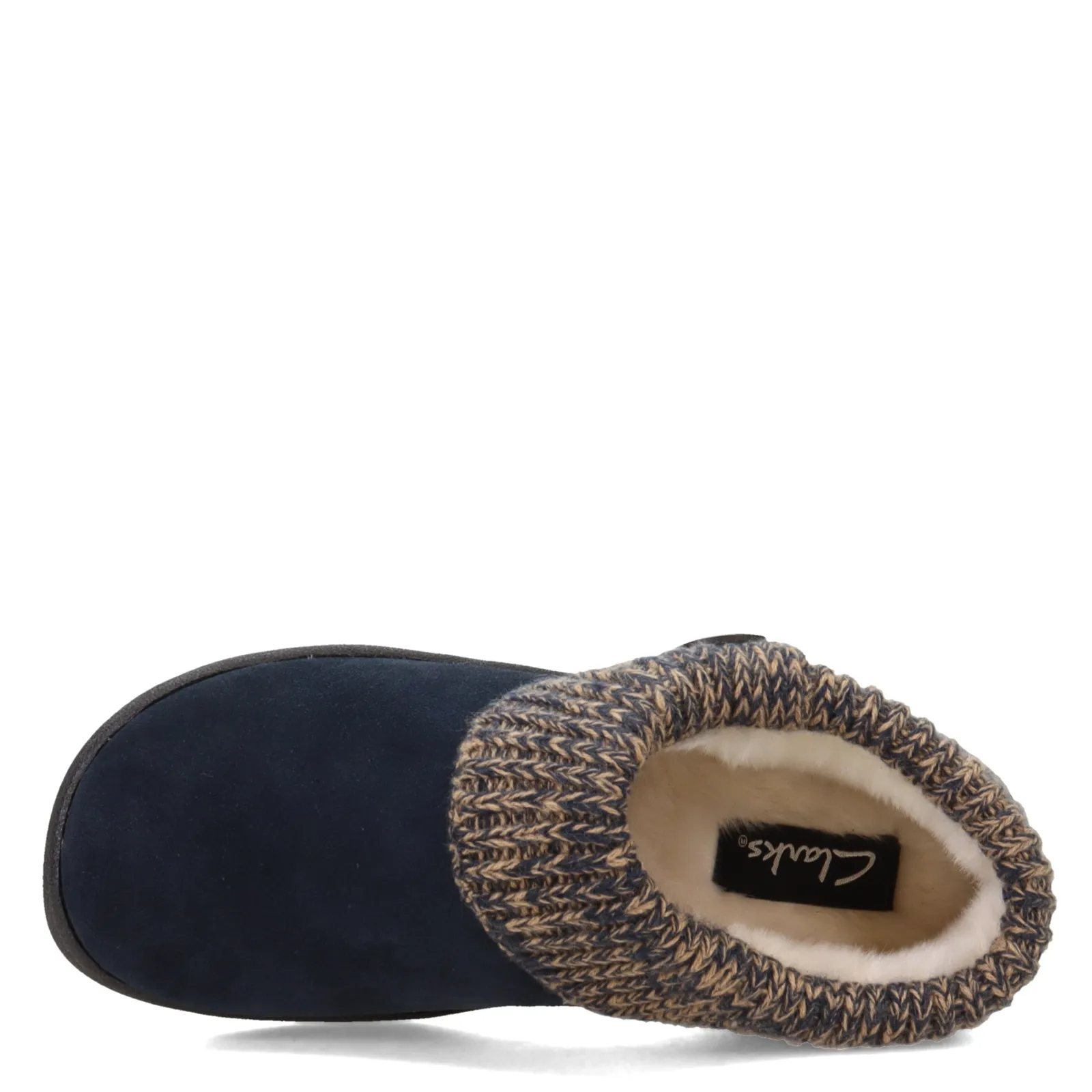 New Clarks Women's , Sweater Collar Slipper Clog Navy