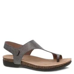 Discount Dansko Women's , Reece Thong Sandal Pewter Metallic
