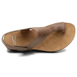 Dansko Women's , Reece Thong Sandal Stone Waxy Burnished