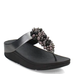 Hot FitFlop Women's , Fino Bauble Toe-Post Sandal Pewter Black