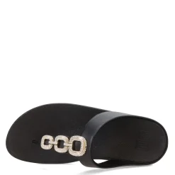 Best FitFlop Women's , Fino Crystal Chain Toe-Post Sandal Black