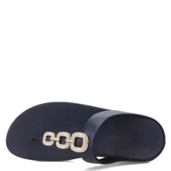 Discount FitFlop Women's , Fino Crystal Chain Toe-Post Sandal Midnight Navy