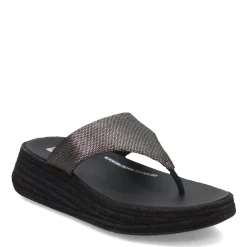 Clearance FitFlop Women's , F-Mode Espadrille Glitz Thong Sandal Black