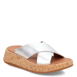 Online FitFlop Women's , F-Mode Flatform Cross Slide Silver