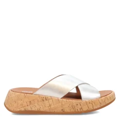FitFlop Women's , F-Mode Flatform Cross Slide Silver