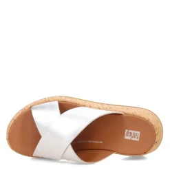 FitFlop Women's , F-Mode Flatform Cross Slide Silver