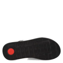 Outlet FitFlop Women's , F-Mode Leather Flatform Back-Strap Sandal Black