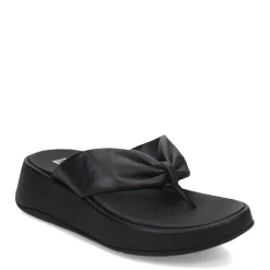 Online FitFlop Women's , F-Mode Leather-Twist Toe-Post Sandal Black