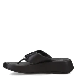 Online FitFlop Women's , F-Mode Leather-Twist Toe-Post Sandal Black