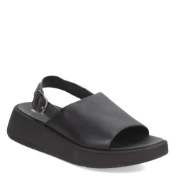 Online FitFlop Women's , F-Mode Leather Flatform Back-Strap Sandal Black