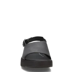 Online FitFlop Women's , F-Mode Leather Flatform Back-Strap Sandal Black