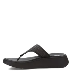 Outlet FitFlop Women's , F-Mode Woven Flatform Toe Post Sandal Black