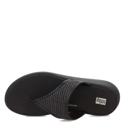 Outlet FitFlop Women's , F-Mode Woven Flatform Toe Post Sandal Black