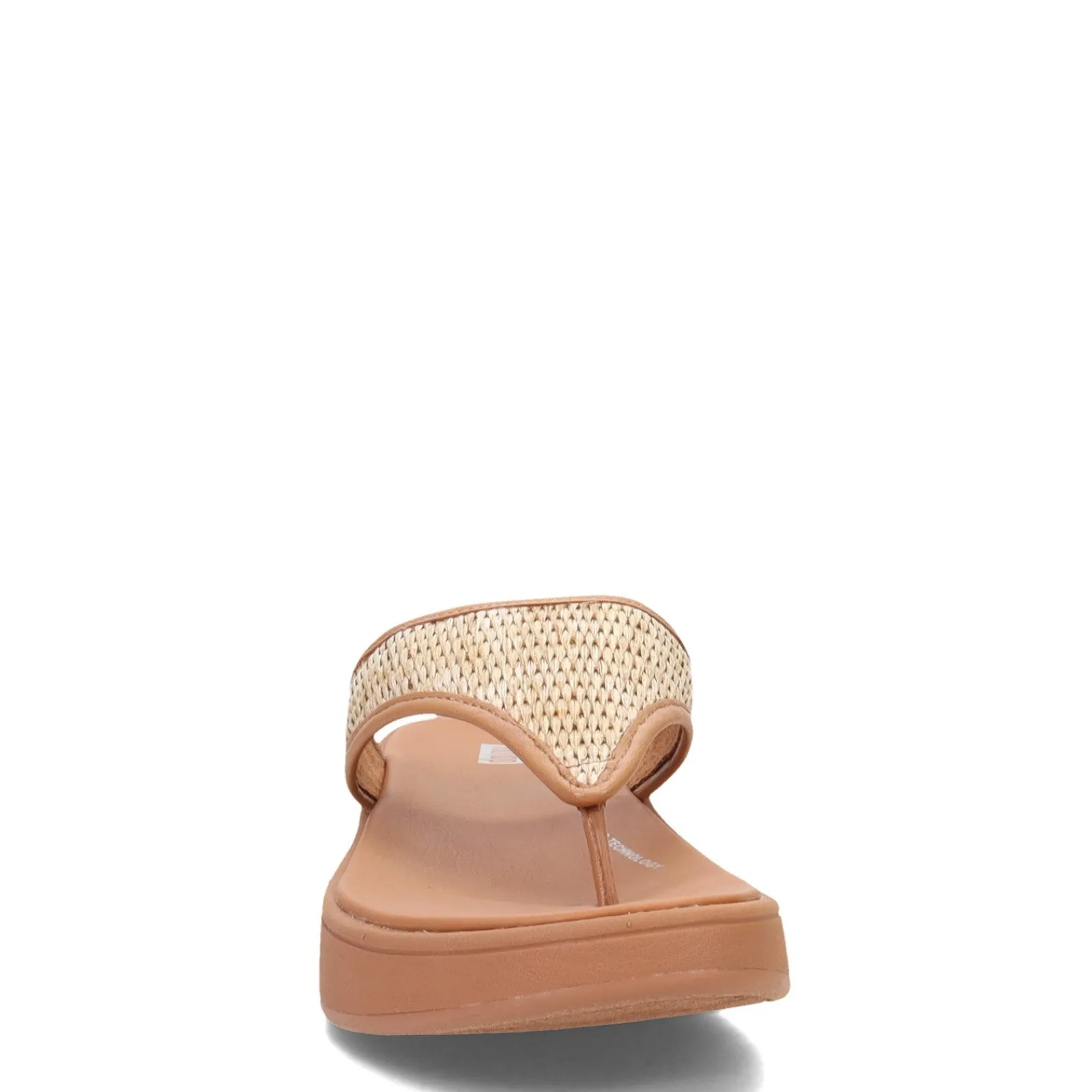 Sale FitFlop Women's , F-Mode Woven Flatform Toe Post Sandal Tan