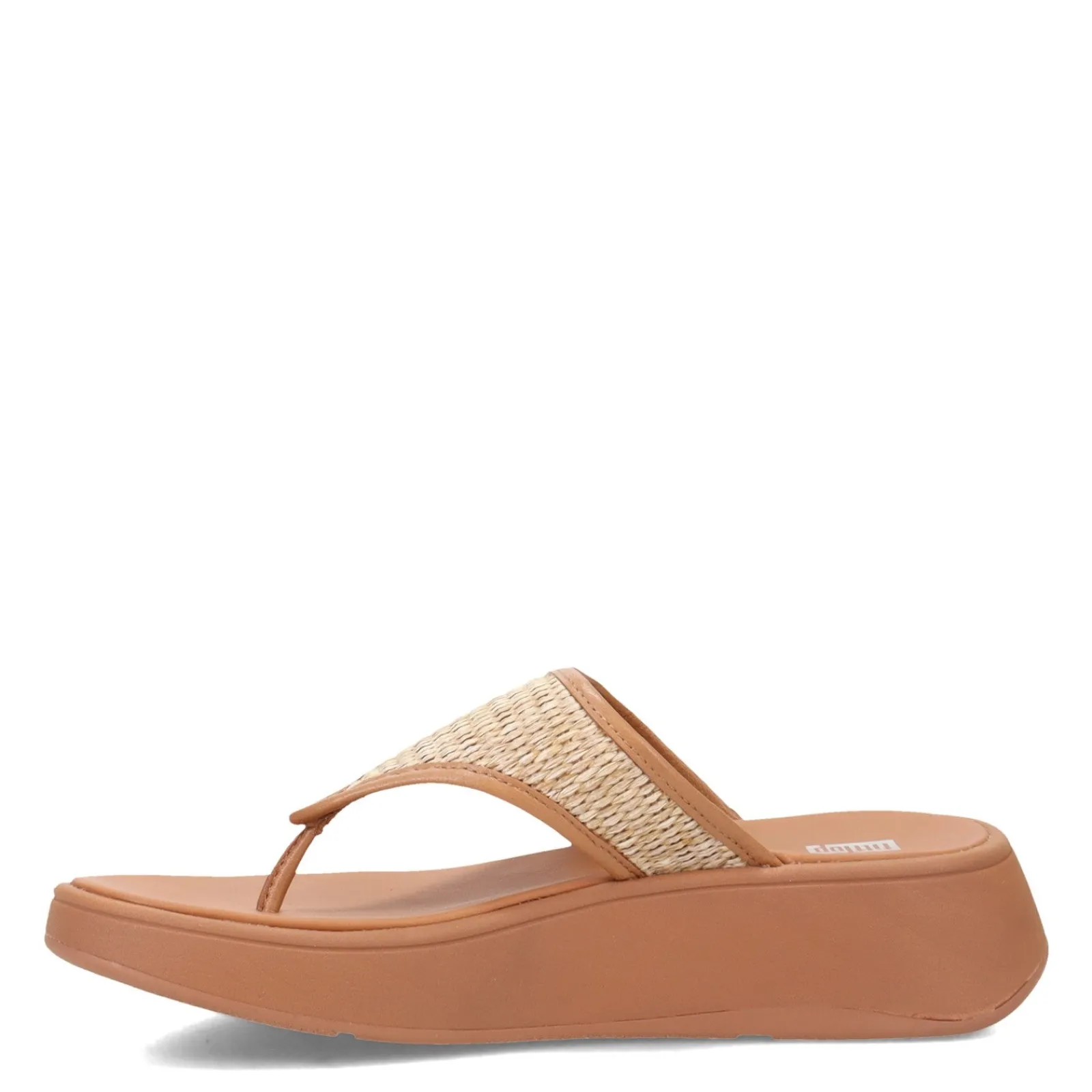 Sale FitFlop Women's , F-Mode Woven Flatform Toe Post Sandal Tan