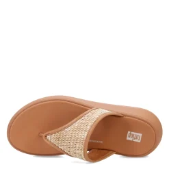 Sale FitFlop Women's , F-Mode Woven Flatform Toe Post Sandal Tan