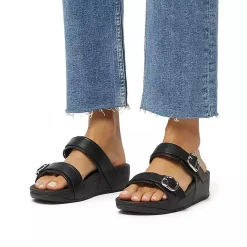 Clearance FitFlop Women's , Lulu Adjustable Buckle Slide Sandal Black