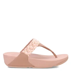 FitFlop Women's , Lulu Art Webbing Thong Sandal Beige