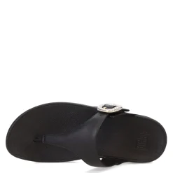 Best FitFlop Women's , Lulu Crystal Buckle Thong Sandal Black