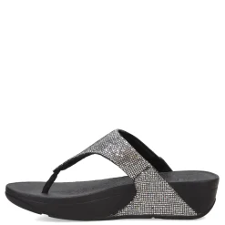 FitFlop Women's , Lulu Glitter Thong Sandal Silver
