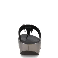 Hot FitFlop Women's , Rumba Beaded Metallic Toe-Post Sandal Pewter Black