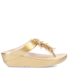 Sale FitFlop Women's , Rumba Beaded Metallic Toe-Post Sandal Platinum