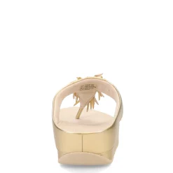 Sale FitFlop Women's , Rumba Beaded Metallic Toe-Post Sandal Platinum