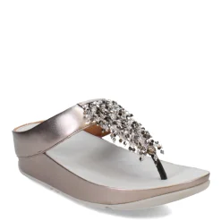 Best FitFlop Women's , Rumba Beaded Metallic Toe-Post Sandal Pewter