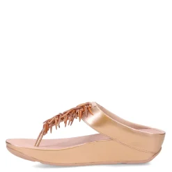 Online FitFlop Women's , Rumba Beaded Metallic Toe-Post Sandal Rose Gold