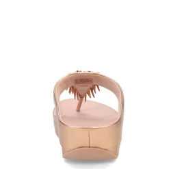Online FitFlop Women's , Rumba Beaded Metallic Toe-Post Sandal Rose Gold
