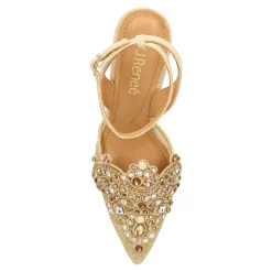 New J Renee Women's , Desdemona Pump Gold Glitter